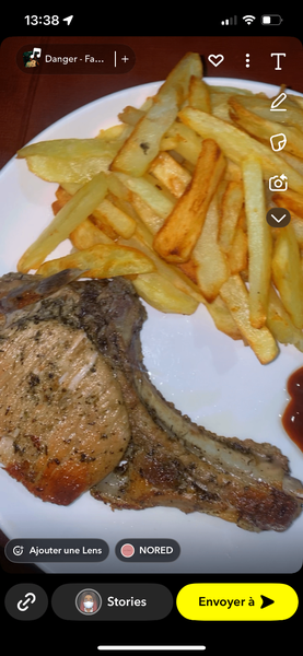 Côte de porc et frites