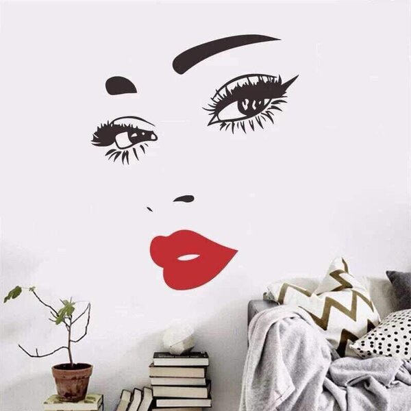 Autocollant mural visage élégant