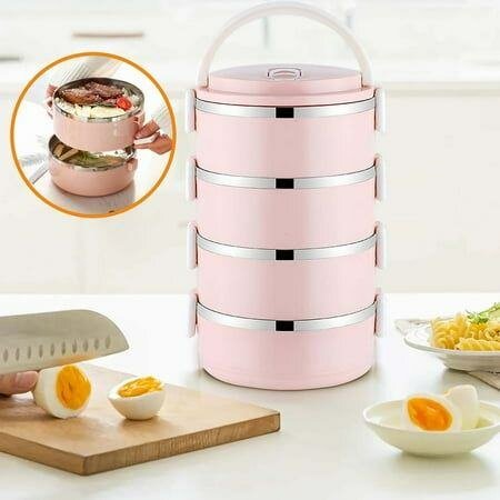 Boîte à lunch empilable rose