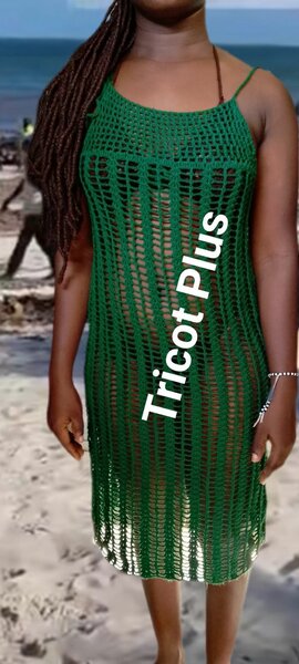 Robe de Plage Tricot Vert