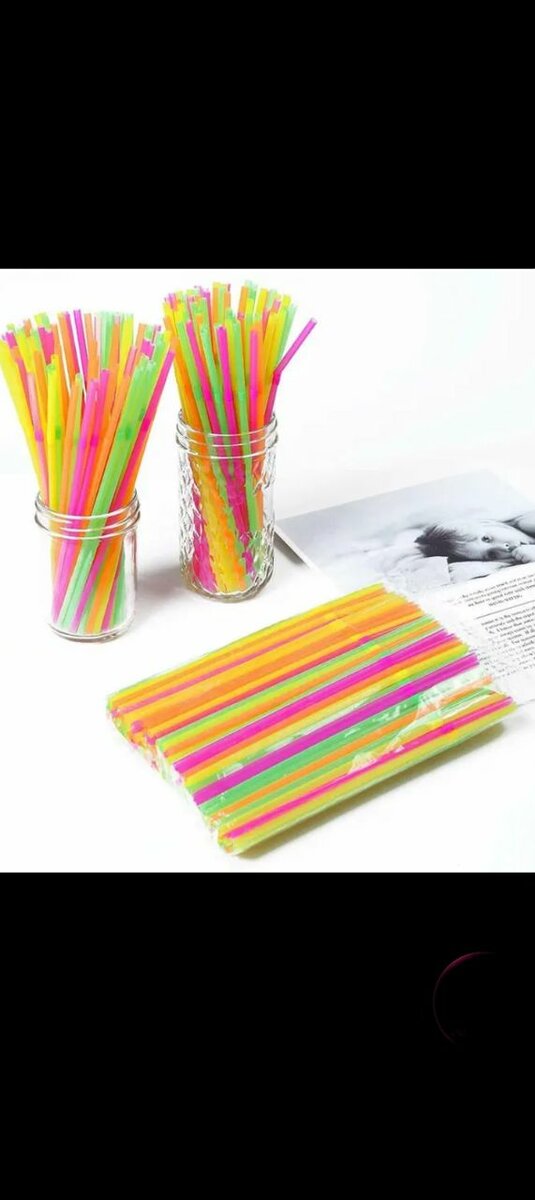 Plastic Straws for Drinks Juice Water 100 PCs in pack