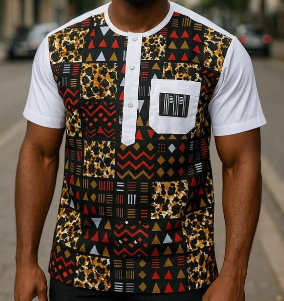T-shirt imprimé africain pour hommes
