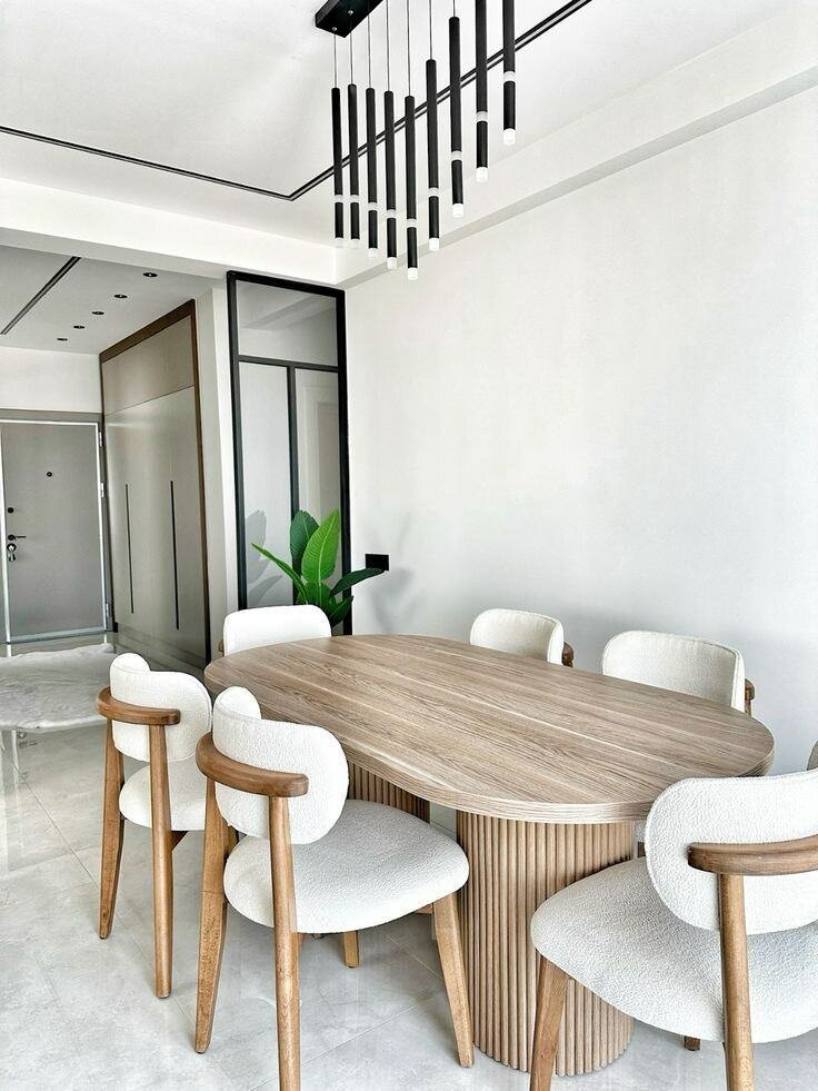 Table et chaises pour salle à manger moderne en bois