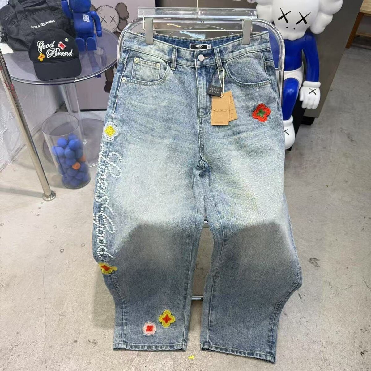 Embroidered Denim Jeans