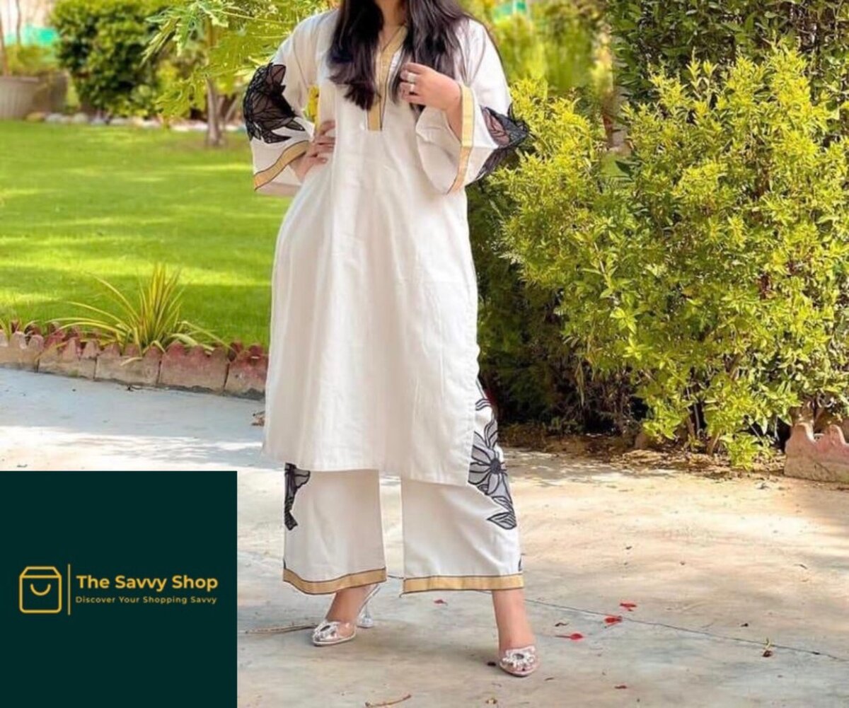 Stitched linen embroidered shirt and trouser