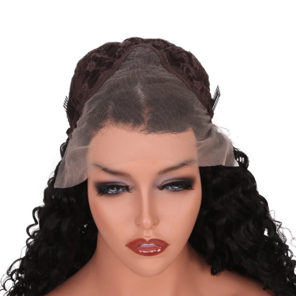 Perruque en dentelle synthétique ondulée