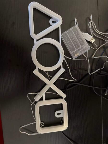 Neon PlayStation Icon Light Sign for Wall and Desk