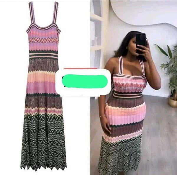 Robe longue rayée bohème