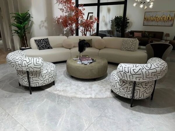 Salon moderne en demi-lune