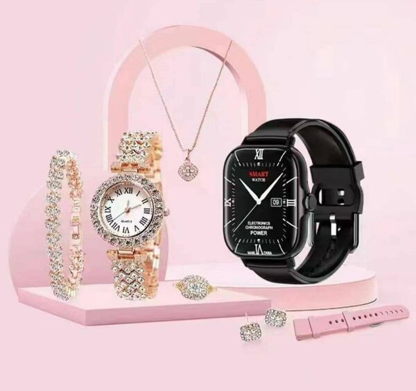 Ensemble montre connectée plus accessoires pour femmes