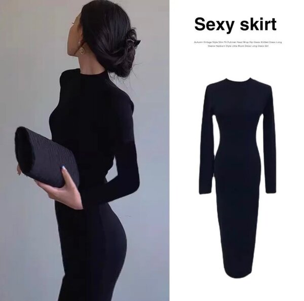 Обтягивающие платье черное