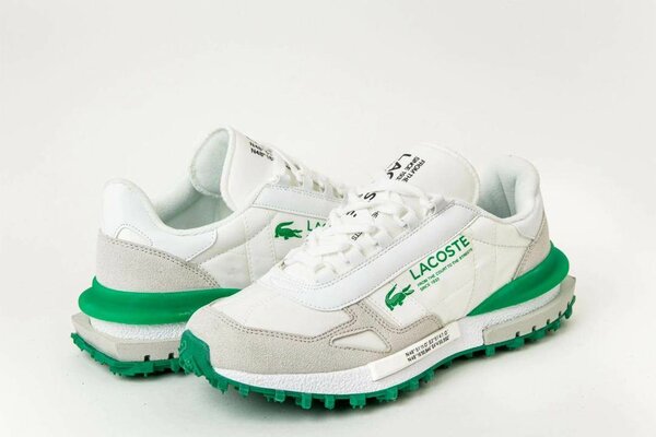 Lacoste Baskets Homme Blanc et Vert