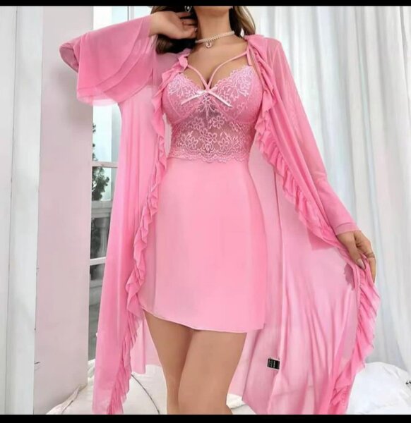 Ensemble nuisette élégant rose
