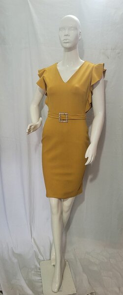 Robe Moulante Épaule Volants