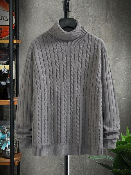 Pull col roulé torsadé homme