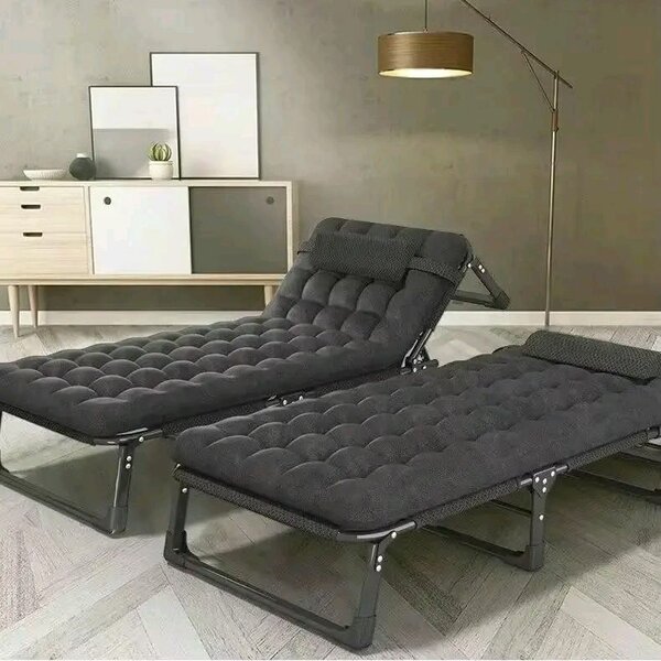 Lit pliant confortable gris