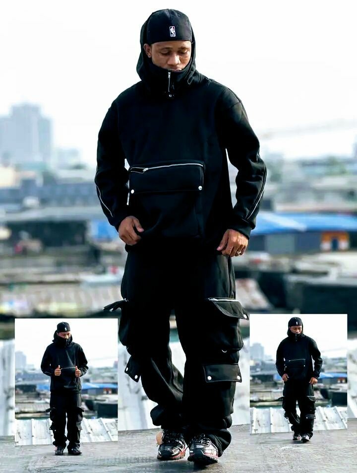 Combinaison cargo homme orange