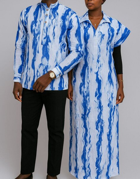 Tenue assortie bleue unisexe