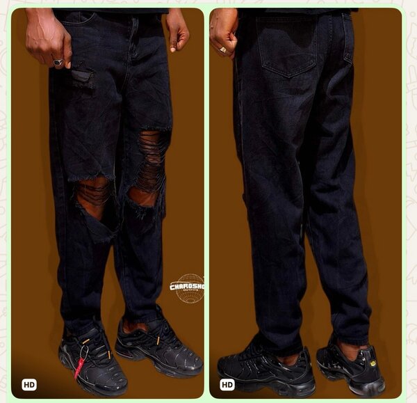 Jean déchiré homme noir tendance