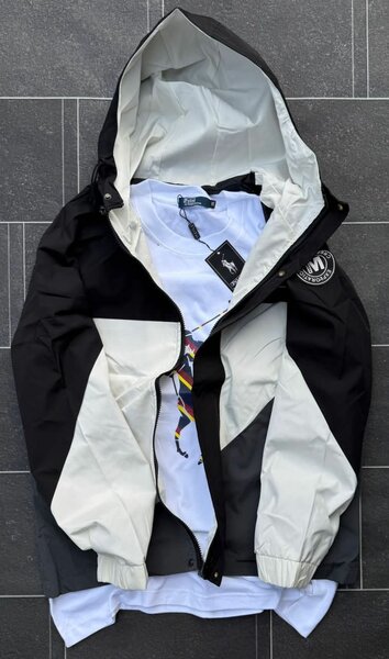 Veste de ski homme noir et blanc