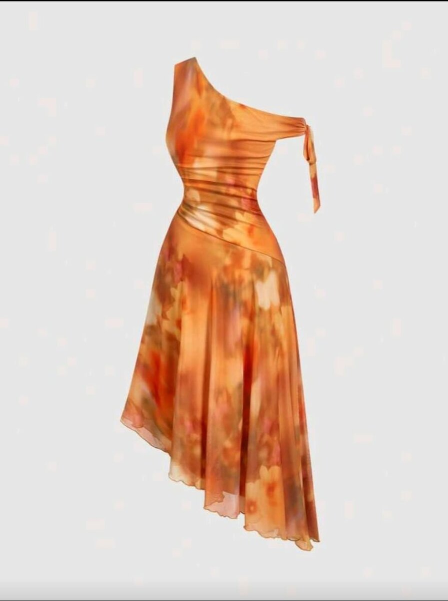 Robe orange fluide