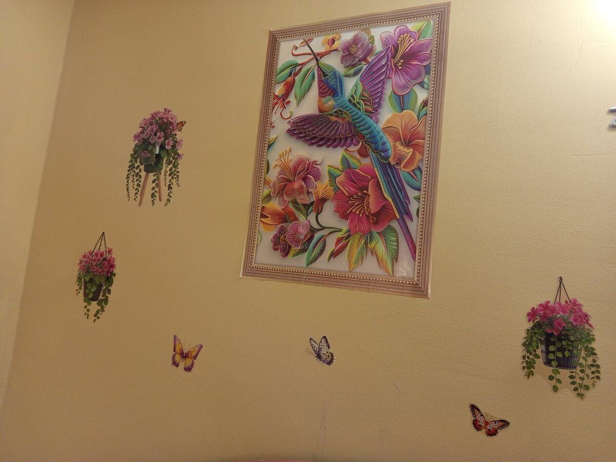 Autocollants muraux fleurs et papillons