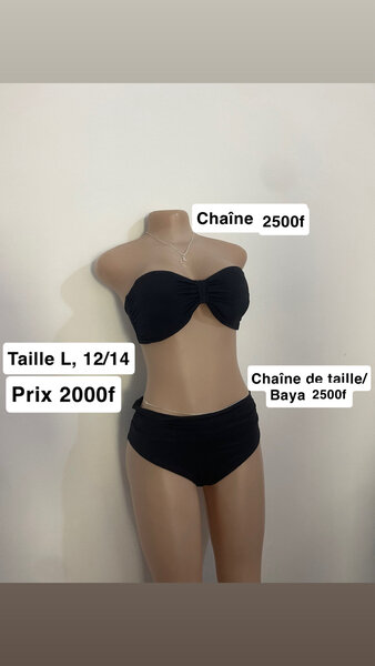 Black Bandeau Bikini Set