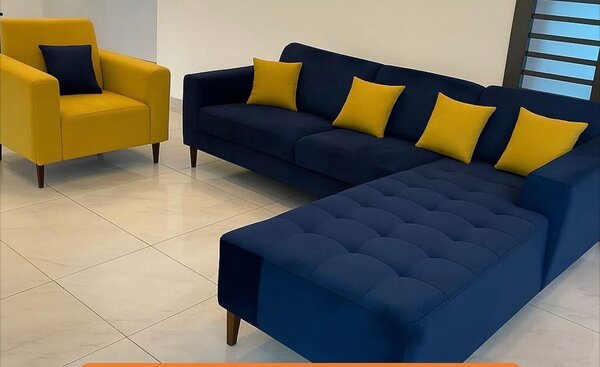 Canapé d'angle moderne bleu