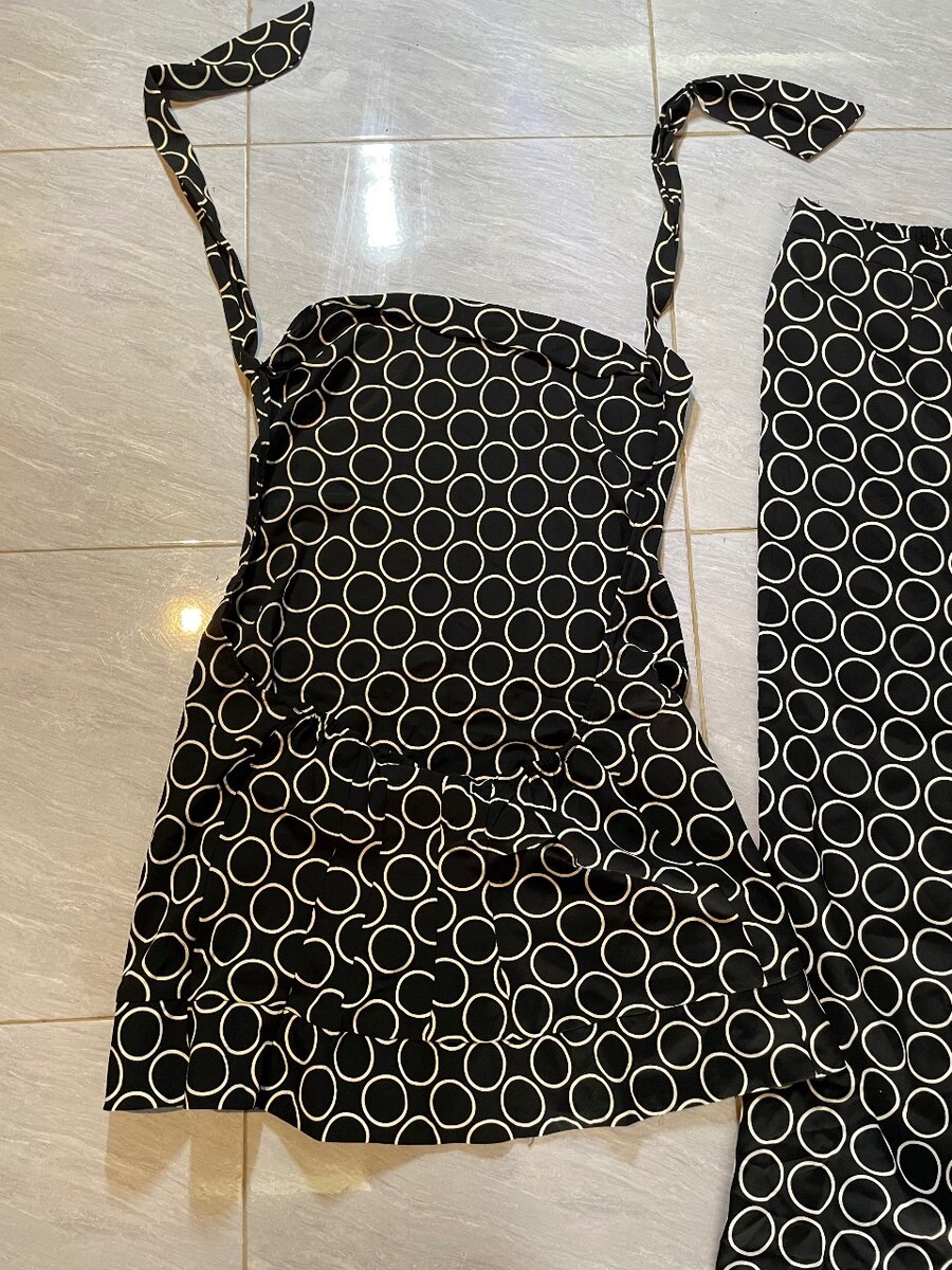 Black Patterned Matching Set
