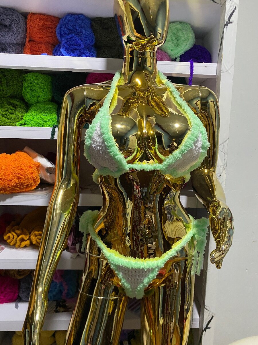 Crochet 3 piece bikini with cover up