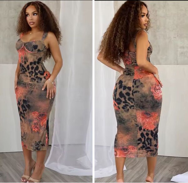 Robe moulante léopard sexy