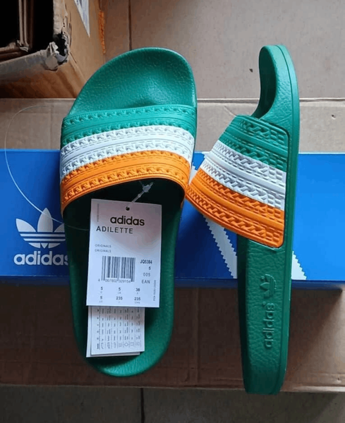 Adidas Adilette vert et orange