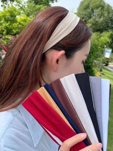 12 Bandeaux en tissu colorés