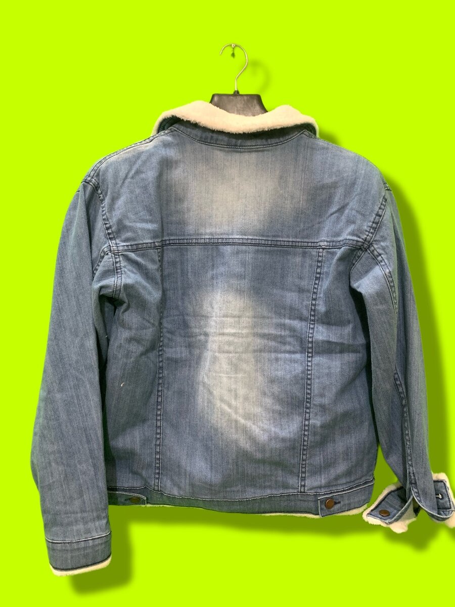 Sky Blue Full Fur Denim Jacket