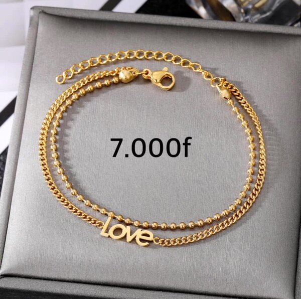 Bracelet Doré "Love" Épais