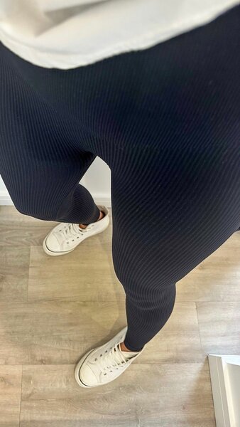 Ribbed cotton leggings