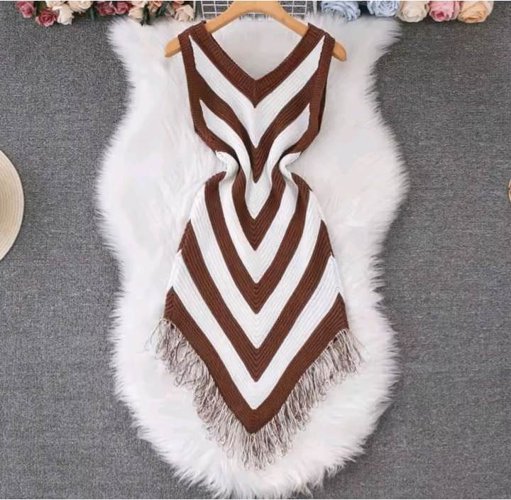 Robe Tricot à Franges Bohème