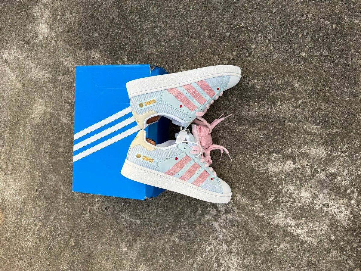 Chaussures Superstar Adidas bleu rose