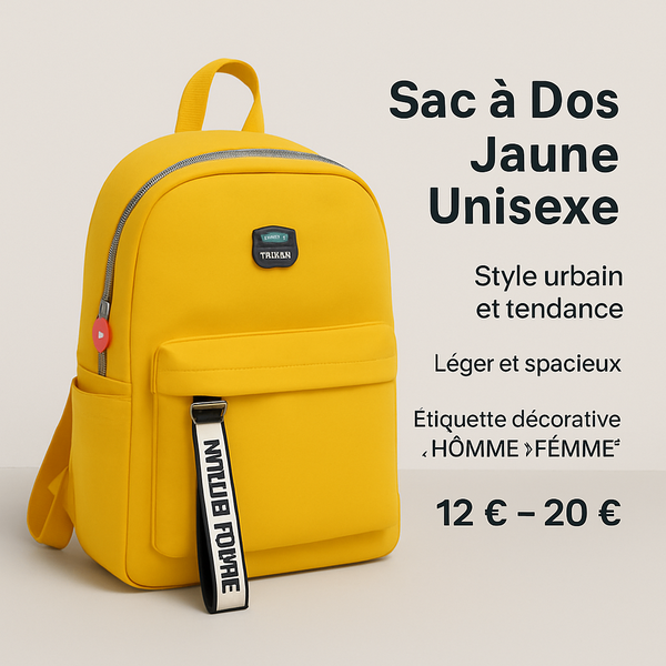Sac à Dos Jaune Unisexe