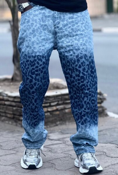 Jean homme motif léopard