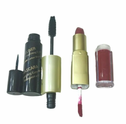 Mascara + eyeliner + lipstick + lipgloss deal