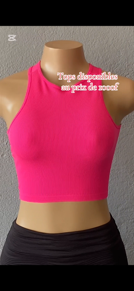 Débardeur rose fluo femme
