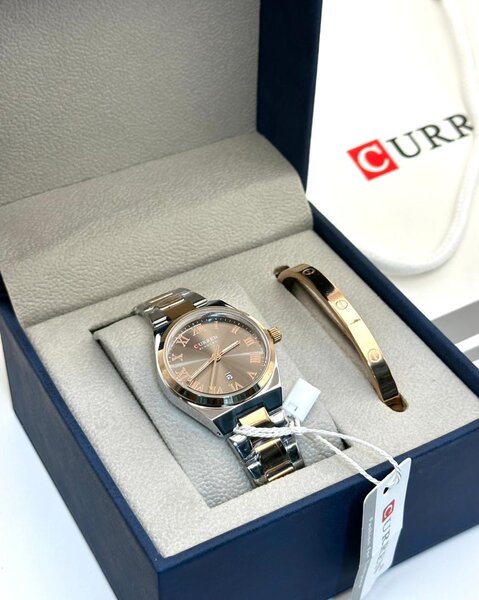 Montre Curr à bracelet métallisé or rose