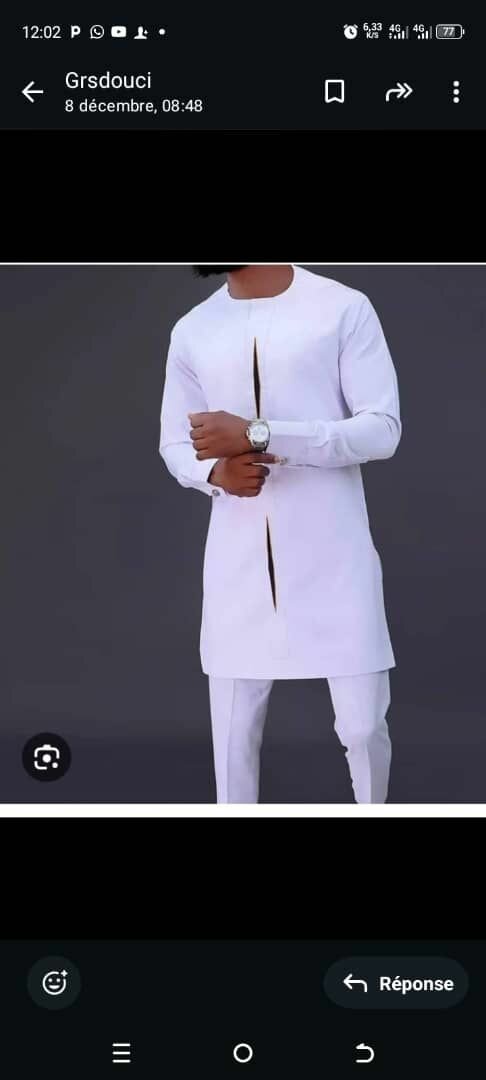 Ensemble tunique et pantalon homme