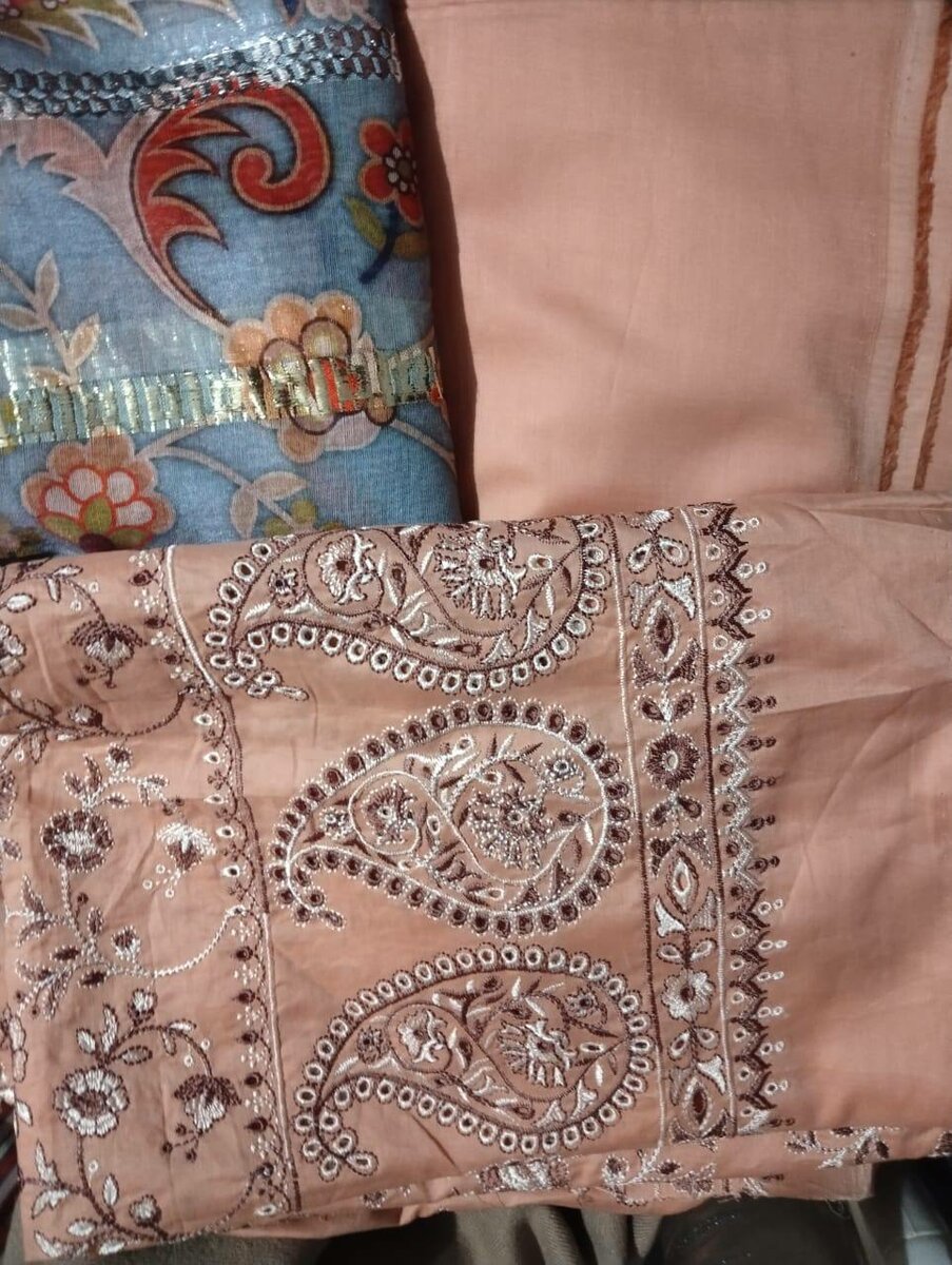 3 piece unstitched printed and embroidered