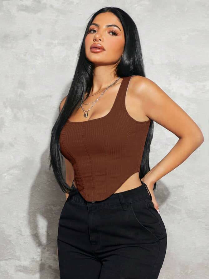 Crop top en coton pour femme