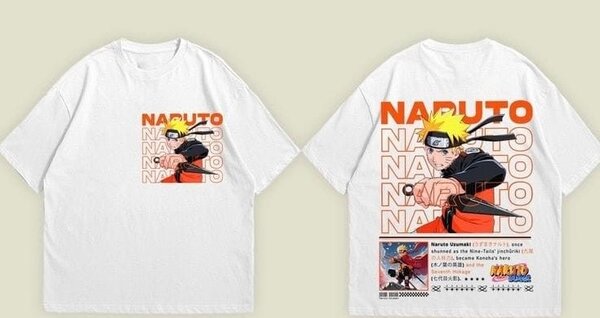 T-shirt Naruto blanc unisexe