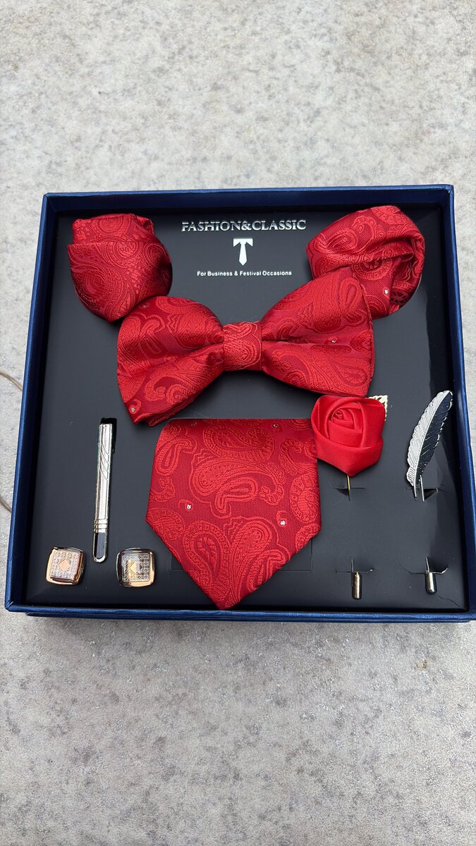 Ensemble de nœud papillon et pochette pour hommes