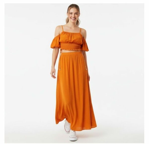 Robe longue orange été