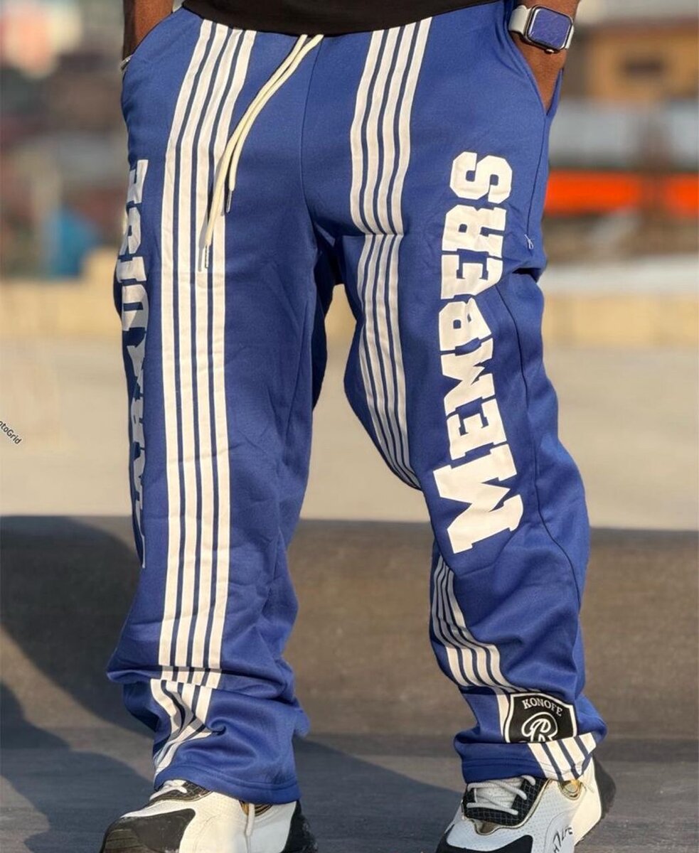 Pantalon streetwear bleu